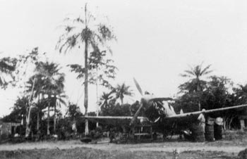 Een P40 "Tomahowk" van 349 squadron in Ikeja (Nigeria)